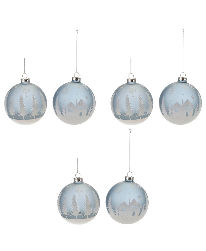 Slickblue Set of 6 Ball Ornaments for Classic Holiday Decorating