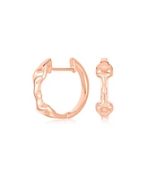 Bling Jewelry Equestrian Equine Horse Gift Cowgirl Snaffle Horse bit Hoop Earrings For Women Hinge Pink Rose Gold Plated Sterling Silver .75" Diameter