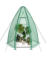 Skonyon 5.5 x 5.5 x 6 Feet Portable Mini Greenhouse with All-Weather Pe Cover