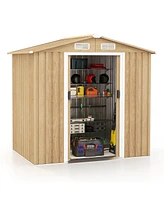 Givimo Weather Resistant Galvanized Steel Shed with Tilted Roof for Backyard Garden Patio Lawn