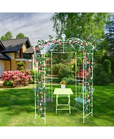 Streamdale Furniture White Birdcage Shape Wedding Pergola - 81.3" X 114.2"