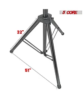 5 Core Speaker Stand Pair Tripod Tall Crank Up Height Adjustable Heavy Duty Floor Stands 35mm Pa Pole Mount