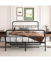 Streamdale Furniture Metal Platform Bed Frame With Headboard, Sturdy Metal Frame, No Box Spring Needed(Full)