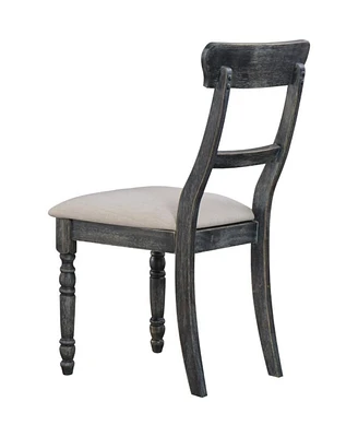 Simplie Fun Leventis Side Chair (Set of 2) In Light Brown Linen & Weathered Gray