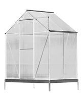 Streamdale Furniture Premium Greenhouse Polycarbonate and Aluminum Frame, Sliding Door