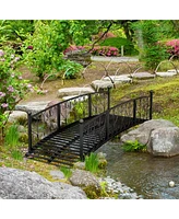 Streamdale Furniture Elegant Antique-Style Metal Garden Bridge with Safe Handrails