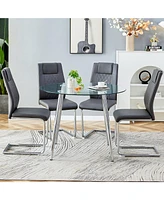 Simplie Fun 5-Piece Round Dining Table and Chair Set for Small Spaces