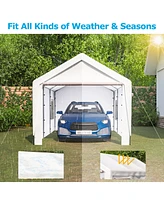 Streamdale Furniture Heavy Duty Aluminum Carport Garage with Roll-Up Windows