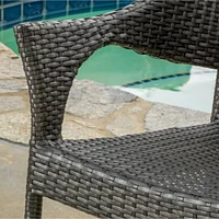 Mirage Grey Pe Wicker Stacking Armchair