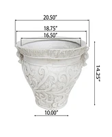 Streamdale Furniture Antique White Concrete Planter For Indoor/Outdoor Use