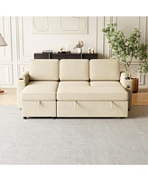 Streamdale Furniture 85.8" Convertible Sofa Bed with Storage