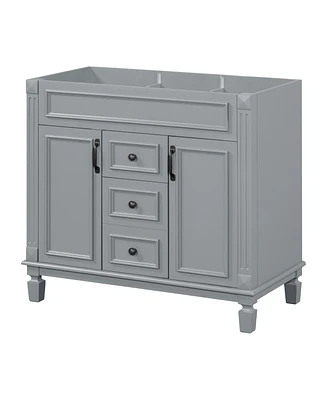 Streamdale Furniture Modern Blue Bathroom Vanity Cabinet with 2 Drawers and Ample Storage