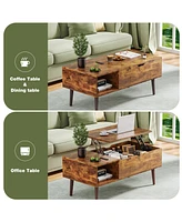 Streamdale Furniture Modern Convertible Coffee Table with Foldable Desktop and Hidden Storage