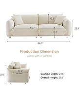 Streamdale Furniture 87'' Oversized Sherpa Loveseat Sofa with Metal Legs