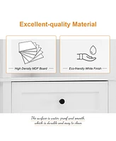 White Triangle Cabinet with Drawers & Shelves