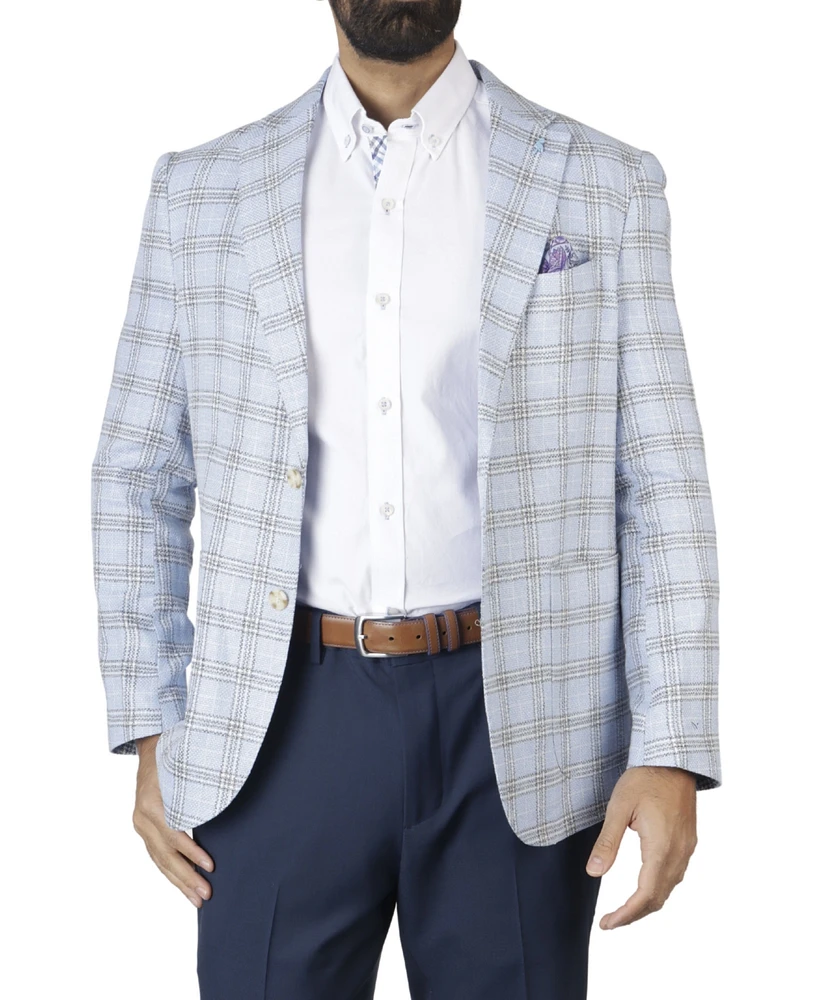 Men's Textured Plaid Sport Coat