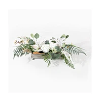 Safavieh Faux 10 Inch Rose & Fern Potted Arrangement