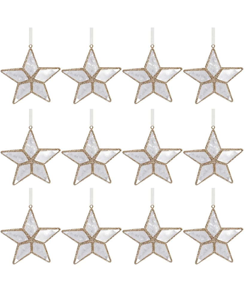 Slickblue Sparkling Star Ornaments for Beautiful Holiday Decor (Set of 12)