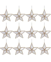 Slickblue Sparkling Star Ornaments for Beautiful Holiday Decor (Set of 12)