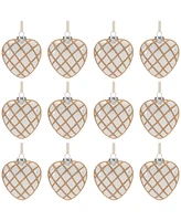 Slickblue Set of 12 Heart Ornaments for Romantic Holiday Decor