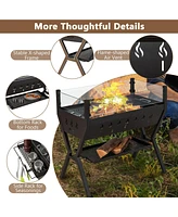 Vebreda Barbecue Charcoal Grills with Wind Guard Seasoning Racks