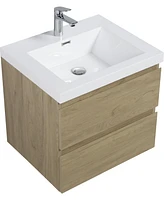 Streamdale Furniture 24" Floating Bathroom Vanity with Resin Sink and Soft-Close Drawers