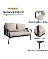 Streamdale Furniture Modern 5PC Aluminum Patio Conversation Set with Sunbrella Cushions