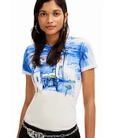 Desigual Women's Mediterranean landscape T-shirt