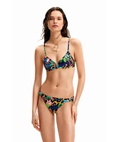 Desigual Women's Jungle Design Triangle Bikini Top