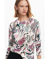 Desigual Women's Sweater with floral details