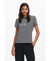 Desigual Women's Striped heart T-shirt