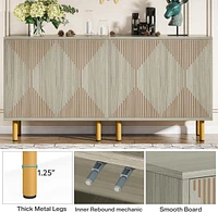 Tribesigns Sideboard Storage Cabinet, Wooden Buffet Floor Cabinet with Doors, Accent for Living Room, Hallw