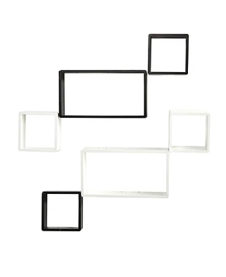 Slickblue 15" Modern Wall Art Decor Floating Shelves (Set of 6)