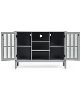 Gymax Wood Tv Stand Entertainment Media Center Console for Tv's up to 50'' Grey