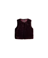 Imoga Collection Toddler Eva FW23 Burgundy Faux Fur Vest