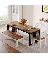 Tribesigns 6.56 ft Conference Table, Large Rectangle Meeting Seminar Table, Industrial Long Business Table for 6-8 People (without Chair)