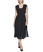 Karl Lagerfeld Paris Women's Pleated Chiffon Dress