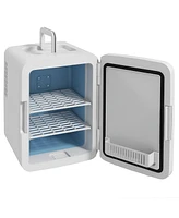 Homcom Mini Fridge with Led Mirror Cooler and Warmer Ac/Dc Powered Skincare Fridge