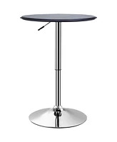 Homcom 25" Round Indoor Home Pub Bar Table Adjustable Bistro Counter Round Swivel Top