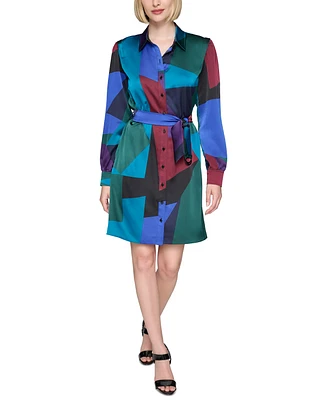 Karl Lagerfeld Paris Women's Belted Shirtdress