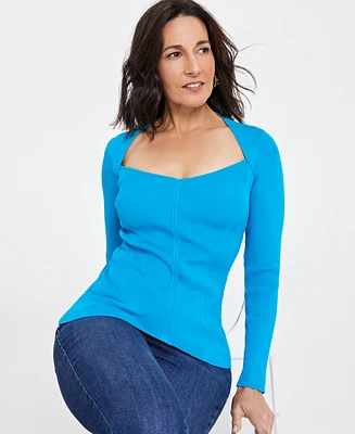 I.n.c. International Concepts Women's Ribbed Long-Sleeve Sweater, Created for Macy's