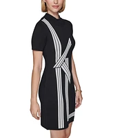 Karl Lagerfeld Paris Women's Kl-Striped Sweater Dress