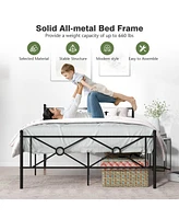 Sugift Full/Queen Metal Platform Bed Frame with Headboard and Footboard