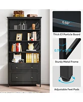 Tribesigns 2 Drawer File Cabinet Filing Cabinet with Shelves Tall Vertical Filling Cabinet for Letter/Legal/A4 Size File, Printer Stand with Storage S