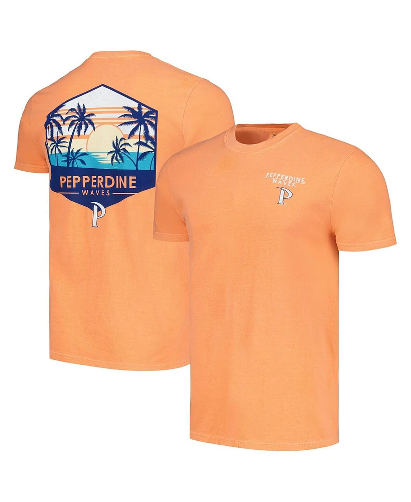 Image One Men's Orange Pepperdine Waves Landscape Shield T-Shirt