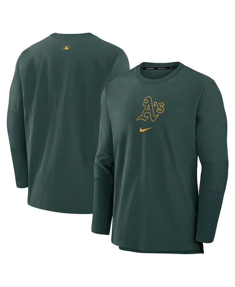 Nike Men's Green Oakland Athletics Authentic Collection Player Performance Pullover Sweatshirt