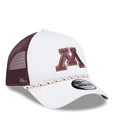 New Era Men's White/Maroon Minnesota Golden Gophers Court Sport Foam A-Frame 9FORTY Adjustable Trucker Hat