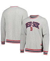 New Era Men's Heather Gray Boston Red Sox Throwback Classic Pullover Sweatshirt