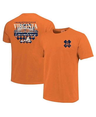 Image One Men's and Women's Orange Virginia Cavaliers Hyper Local Stadium Checkerboard T-Shirt