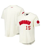 Pro Standard Men's Patrick Mahomes Cream Kansas City Chiefs Name Number Triple Tonal Button-Up Baseball Jersey